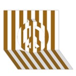 Vertical Stripes - White and Golden Brown Peace Sign 3D Greeting Card (7x5)