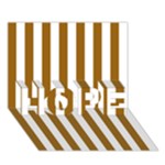 Vertical Stripes - White and Golden Brown HOPE 3D Greeting Card (7x5)