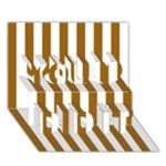 Vertical Stripes - White and Golden Brown You Did It 3D Greeting Card (7x5)