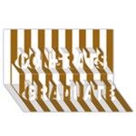 Vertical Stripes - White and Golden Brown Congrats Graduate 3D Greeting Card (8x4)