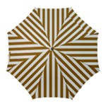 Vertical Stripes - White and Golden Brown Golf Umbrella