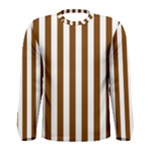 Vertical Stripes - White and Chocolate Brown Men s Long Sleeve T-shirt