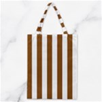 Vertical Stripes - White and Chocolate Brown Classic Tote Bag