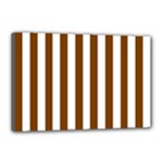 Vertical Stripes - White and Chocolate Brown Canvas 18  x 12  (Stretched)