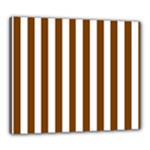 Vertical Stripes - White and Chocolate Brown Canvas 24  x 20  (Stretched)