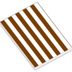 Vertical Stripes - White and Chocolate Brown Large Memo Pads