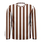 Vertical Stripes - White and Auburn Brown Men s Long Sleeve T-shirt