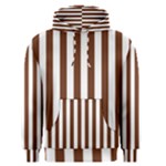 Vertical Stripes - White and Auburn Brown Men s Pullover Hoodie
