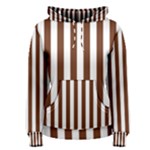 Vertical Stripes - White and Auburn Brown Women s Pullover Hoodie