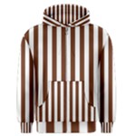 Vertical Stripes - White and Auburn Brown Men s Zipper Hoodie