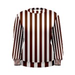 Vertical Stripes - White and Auburn Brown Women s Sweatshirt