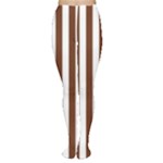 Vertical Stripes - White and Auburn Brown Women s Tights