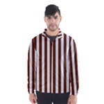 Vertical Stripes - White and Auburn Brown Wind Breaker (Men)