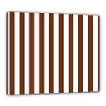Vertical Stripes - White and Auburn Brown Canvas 24  x 20  (Stretched)