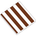 Vertical Stripes - White and Auburn Brown Small Memo Pads