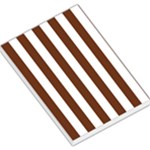 Vertical Stripes - White and Auburn Brown Large Memo Pads