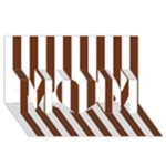 Vertical Stripes - White and Auburn Brown MOM 3D Greeting Card (8x4)
