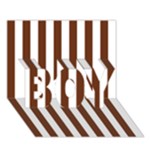 Vertical Stripes - White and Auburn Brown BOY 3D Greeting Card (7x5)