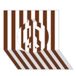Vertical Stripes - White and Auburn Brown Peace Sign 3D Greeting Card (7x5)