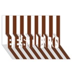 Vertical Stripes - White and Auburn Brown BEST BRO 3D Greeting Card (8x4)