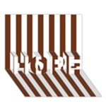 Vertical Stripes - White and Auburn Brown HOPE 3D Greeting Card (7x5)