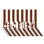 Vertical Stripes - White and Auburn Brown SORRY 3D Greeting Card (8x4)
