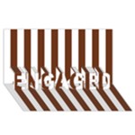 Vertical Stripes - White and Auburn Brown ENGAGED 3D Greeting Card (8x4)
