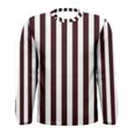 Vertical Stripes - White and Dark Sienna Brown Men s Long Sleeve T-shirt