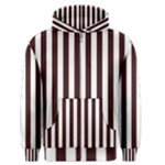 Vertical Stripes - White and Dark Sienna Brown Men s Zipper Hoodie