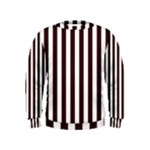 Vertical Stripes - White and Dark Sienna Brown Kid s Sweatshirt