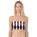 Vertical Stripes - White and Dark Sienna Brown Bandeau Top