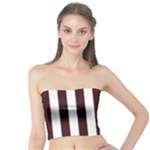Vertical Stripes - White and Dark Sienna Brown Tube Top