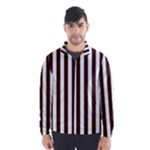 Vertical Stripes - White and Dark Sienna Brown Wind Breaker (Men)