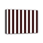 Vertical Stripes - White and Dark Sienna Brown Mini Canvas 7  x 5  (Stretched)