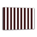 Vertical Stripes - White and Dark Sienna Brown Canvas 18  x 12  (Stretched)