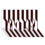 Vertical Stripes - White and Dark Sienna Brown MOM 3D Greeting Card (8x4)