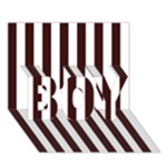 Vertical Stripes - White and Dark Sienna Brown BOY 3D Greeting Card (7x5)