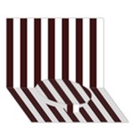 Vertical Stripes - White and Dark Sienna Brown Circle Bottom 3D Greeting Card (7x5)