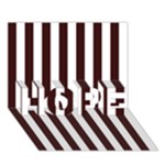 Vertical Stripes - White and Dark Sienna Brown HOPE 3D Greeting Card (7x5)