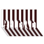 Vertical Stripes - White and Dark Sienna Brown #1 DAD 3D Greeting Card (8x4)