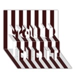 Vertical Stripes - White and Dark Sienna Brown You Did It 3D Greeting Card (7x5)