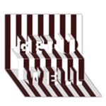 Vertical Stripes - White and Dark Sienna Brown Get Well 3D Greeting Card (7x5)