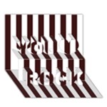 Vertical Stripes - White and Dark Sienna Brown You Rock 3D Greeting Card (7x5)