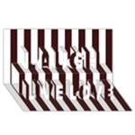 Vertical Stripes - White and Dark Sienna Brown Laugh Live Love 3D Greeting Card (8x4)