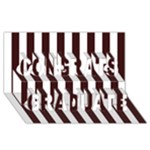 Vertical Stripes - White and Dark Sienna Brown Congrats Graduate 3D Greeting Card (8x4)