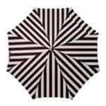 Vertical Stripes - White and Dark Sienna Brown Golf Umbrella