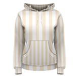 Vertical Stripes - White and Champagne Orange Women s Pullover Hoodie