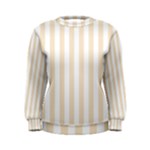 Vertical Stripes - White and Champagne Orange Women s Sweatshirt