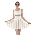 Vertical Stripes - White and Champagne Orange Skater Dress