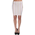 Vertical Stripes - White and Champagne Orange Bodycon Skirt
